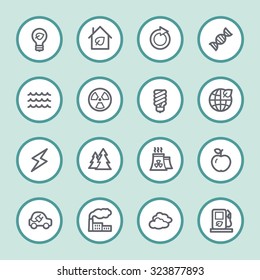 Green ecology web icons set