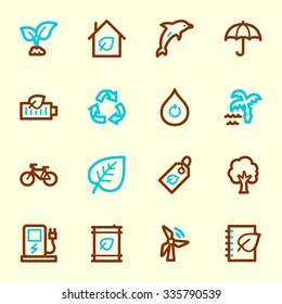 Green ecology web icons set