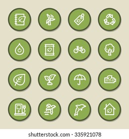 Conjunto de iconos de la web de ecología verde