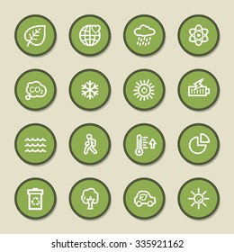 Conjunto de iconos de la web de ecología verde
