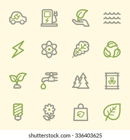 Green ecology web icons set