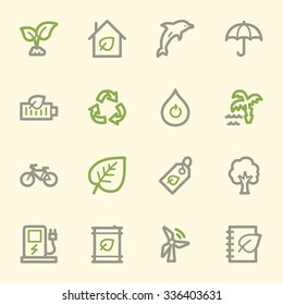 Green ecology web icons set