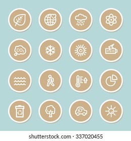 Green ecology web icons set