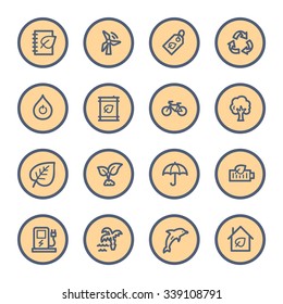 Green ecology web icons set