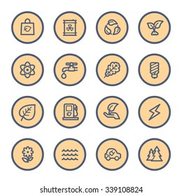 Green ecology web icons set