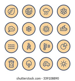 Green ecology web icons set