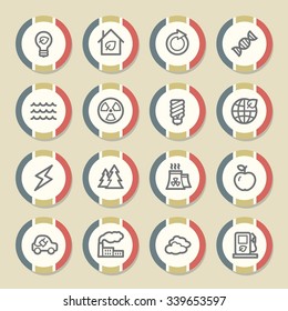 Green ecology web icons set
