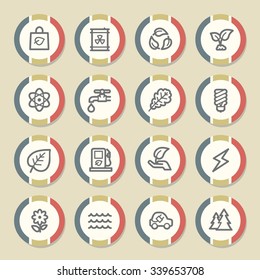 Green ecology web icons set