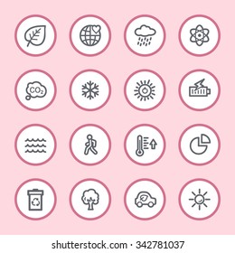 Conjunto de iconos de la web de ecología verde