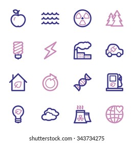 Green ecology web icons set