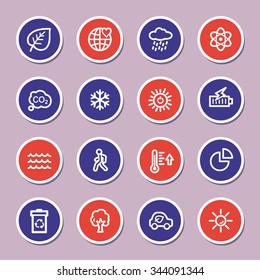Green ecology web icons set