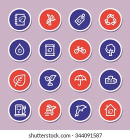Conjunto de iconos de la web de ecología verde