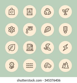 Green ecology web icons set
