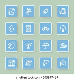 Green ecology web icons set