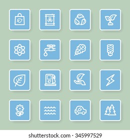 Conjunto de iconos de la web de ecología verde