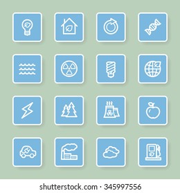 Green ecology web icons set
