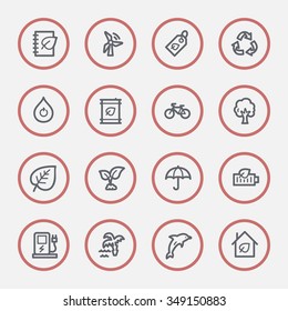 Green ecology web icons set
