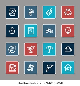 Green ecology web icons set