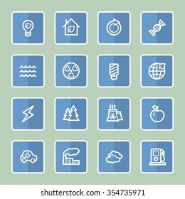 Green ecology web icons set