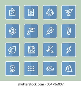 Green ecology web icons set