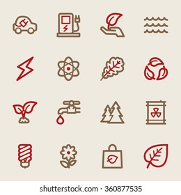 Green ecology web icons set