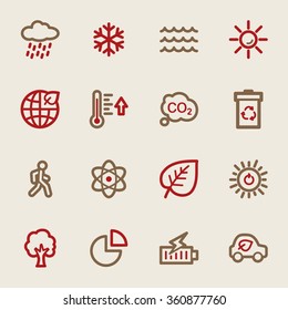 Green ecology web icons set
