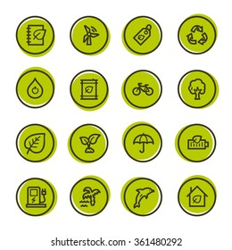 Green ecology web icons set