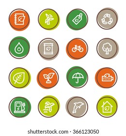 Conjunto de iconos de la web de ecología verde