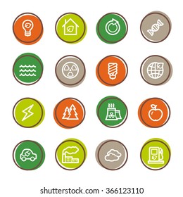 Green ecology web icons set