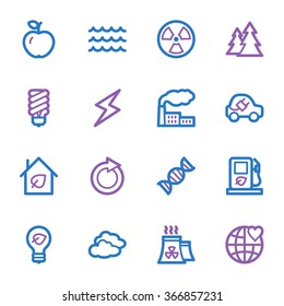 Green ecology web icons set