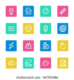 Green ecology web icons set