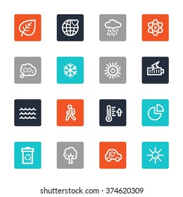 Conjunto de iconos de la web de ecología verde