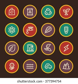 Green ecology web icons set