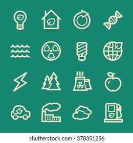 Green ecology web icons set