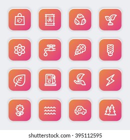 Green ecology web icons set