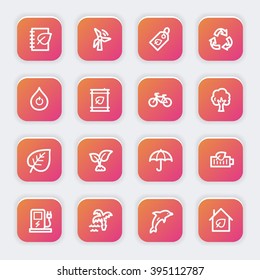 Green ecology web icons set