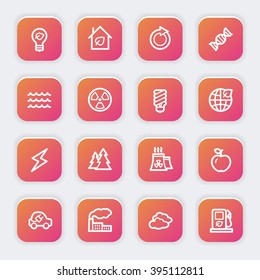 Green ecology web icons set