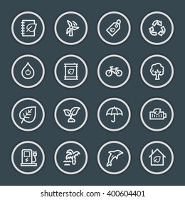 Green ecology web icons set