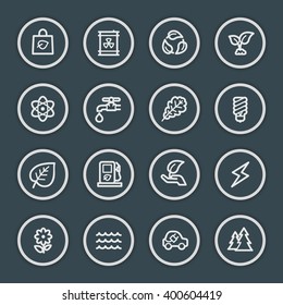 Green ecology web icons set