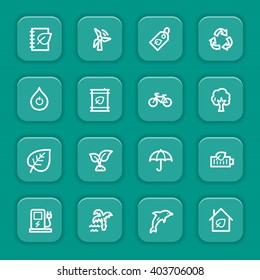 Green ecology web icons set