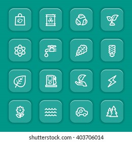 Green ecology web icons set