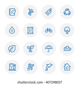 Conjunto de iconos de la web de ecología verde