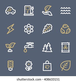 Green ecology web icons set