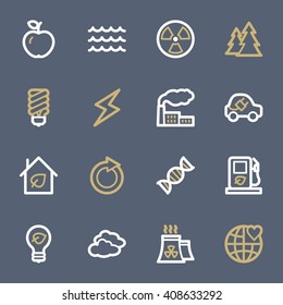 Green ecology web icons set