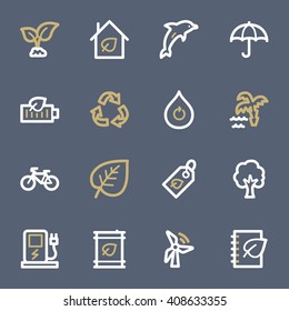 Green ecology web icons set