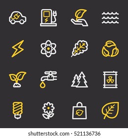 Green ecology web icons set