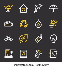 Conjunto de iconos de la web de ecología verde