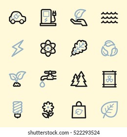 Green ecology web icons set