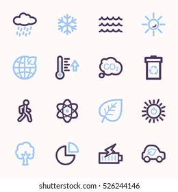 Green ecology web icons set