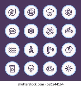 Green ecology web icons set